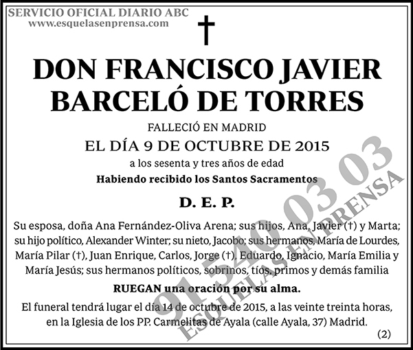 Francisco Javier Barceló de Torres